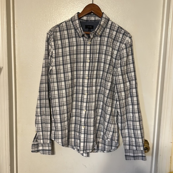 NWT JOE’S JEAN 100% COTTON MENS BUTTON DOWN SHIRT SIZE L COLOR GREY /WHI…